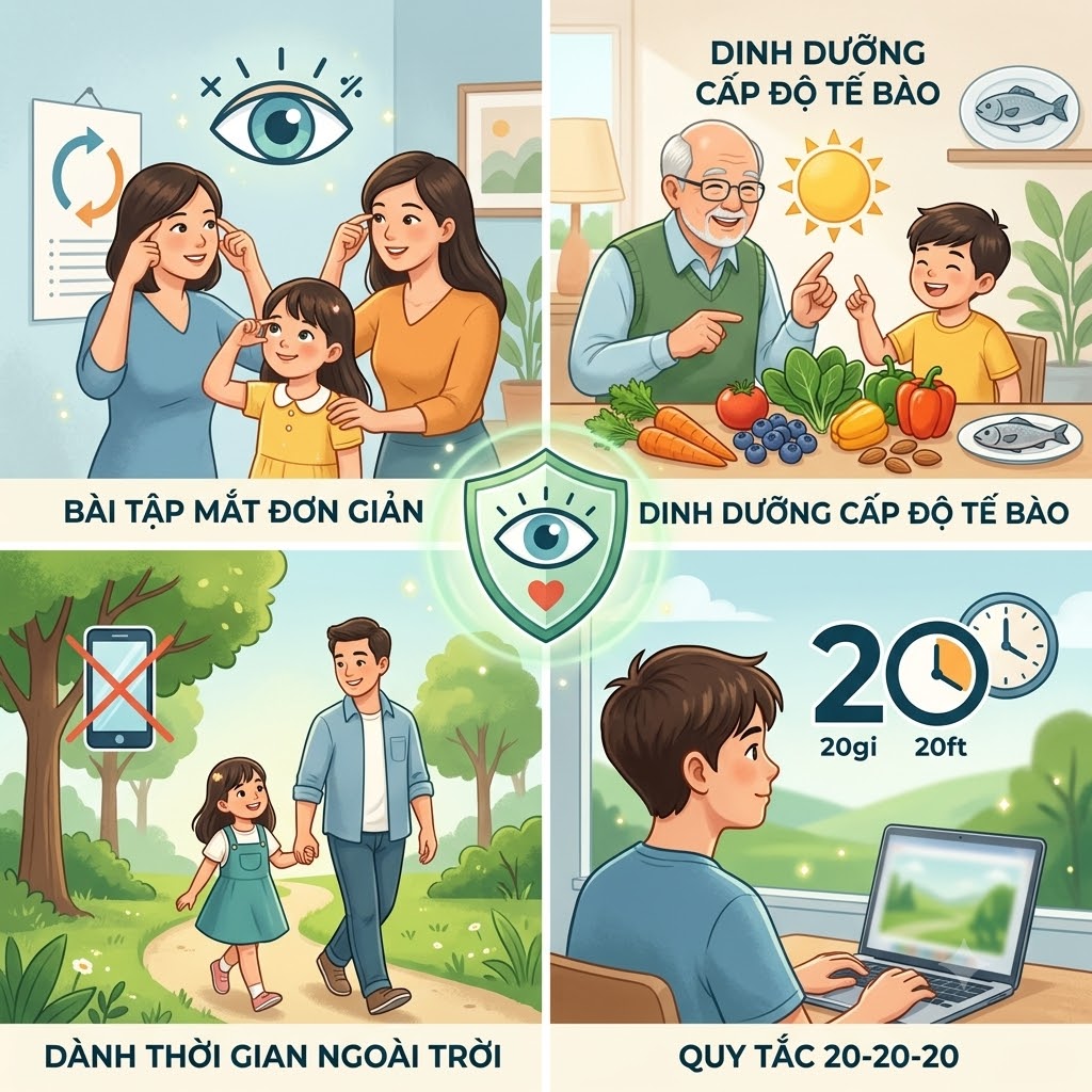 Mẹo Tự Nhiên Bảo Vệ Thị Lực Cho Cả Gia Đình Trong Thời Đại Số
