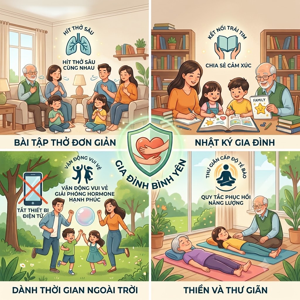 Mẹo Giúp Cả Gia Đình Giải Tỏa Căng Thẳng Và Cân Bằng Cảm Xúc