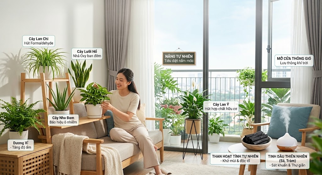 Mẹo Tự Nhiên Giúp Lọc Sạch Không Khí Trong Nhà Cho Cả Gia Đình